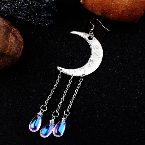 Natural Stone Bohemian Moon Dangle Earrings for Women Multicolor Star Moon Water Drop Earings Fashion Jewelry Ofertas Relampago