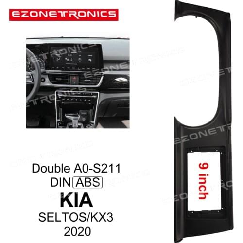 1/2Din Car CD DVD Frame Audio Fitting Adaptor Dash Trim Kits Facia Panel 9inch For Kia SELTOS KX3 2020 Double Radio Player