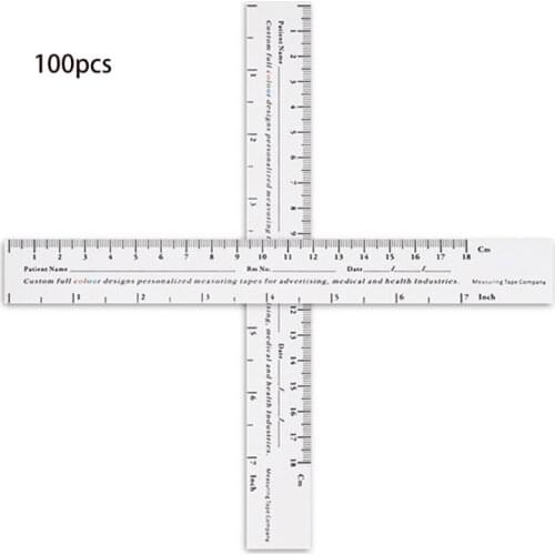 18cm / 7'' Educare Wound Ruler /PAPER Wound Measuring Tape Me dical Medimeter 100 Pack Wound Measurement Tool