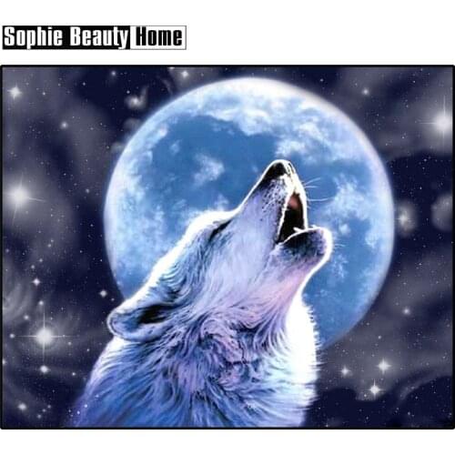 2018 Rushed Diy Mosaic 5d Square Rhinestones Diamond Painting Roar Of The Wolf Cross Stitch Embroidery Kits Home Decor Arts