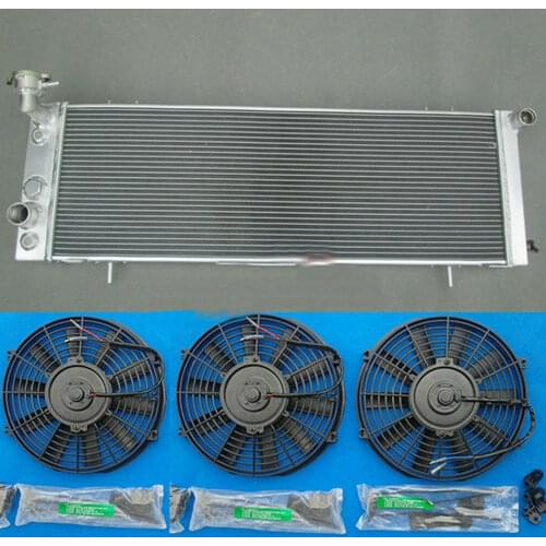3 Rows Aluminum Radiator & 3* FAN For JEEP Cherokee XJ 4.0 242 CID L6 1991-2001 91 92 93 94 95 96 97 98 99 00 01 Low Price