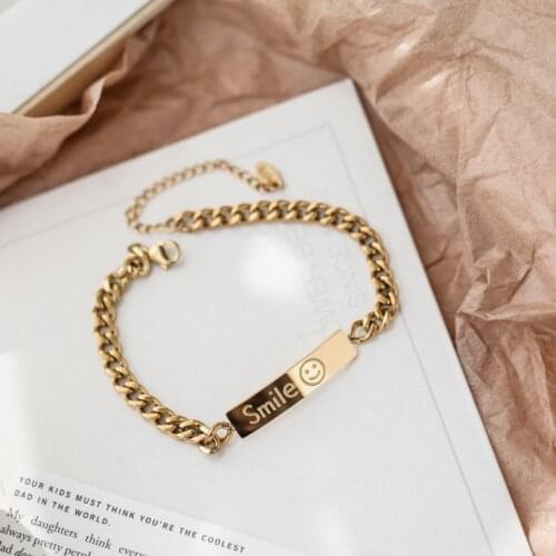 316L Stainless Steel Roman Numerals Natural Shell Charm Thick Chain Bracelets For Women Fashion Trend Fine Jewelry Gift SAB290