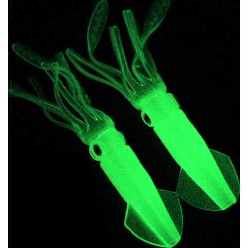 5pcs/lot Glow in The Dark Luminous Artificial Soft Bait Squid Style Fishing Lure Fishing Tackle Accessories