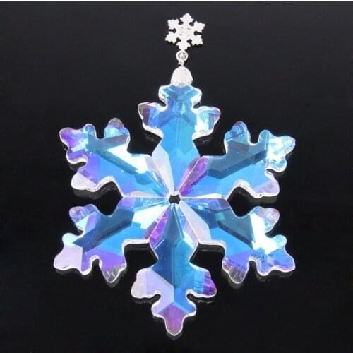 80mm 10pcs clear AB Crystal Snowflake shape crystal chandelier pendants,christmas tree suncatcher hanging prisms free shipping