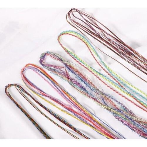 90CM Hair Styling Tool Silk Cord Hair Mixed Color Braided Rope Headband Jewelry Design Hair Accessories For Girls DIY Ponytail