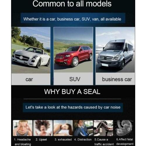 Car 3 Meters Rubber Sealing Strip T-Type Weatherstrip Fillers Sealants Exterior Accessories For Front Rear Bumper Side Skirt