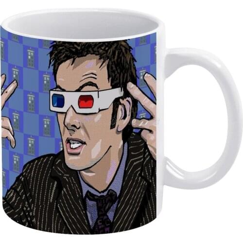 Tardis Tennant ThreeDee Ten White Mug Vintage Mug New Unisex Size Mug Dr Drwho Who Tennant Davidtennant David Tardis 3d 3dglasse