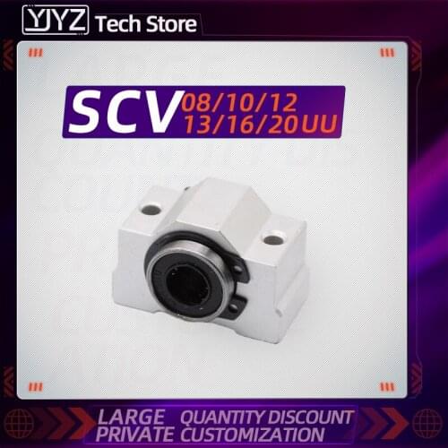 Free shipping 1pc SCV8/10/12/13/16/20UU Linear Bearing Block DIY Linear Slide Bearing Units CNC 3D Printer Part