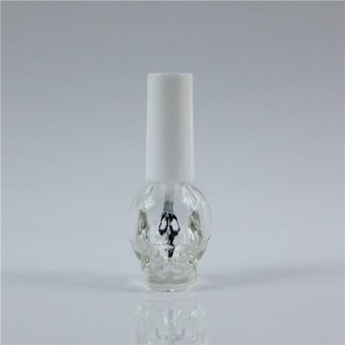 DHL Free 200pcs/lot 10ml skull Transparent Nail Polish With A Lid Empty Cosmetic Containers Glass Empty Nail Polish Bottles