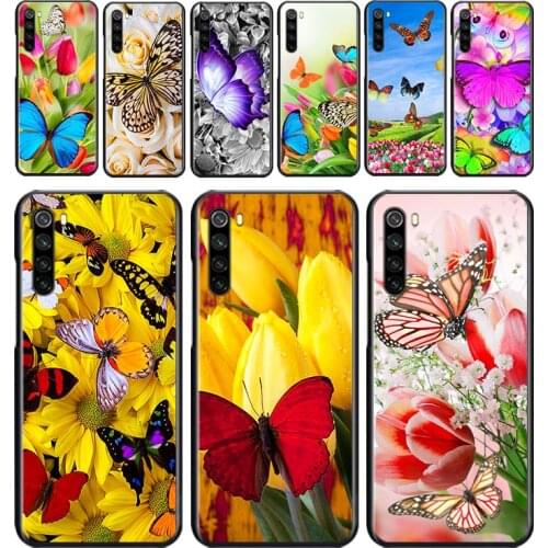 Colorful Flower Butterfly for OPPO Reno 2 Z 2Z 2F 3 4 Pro 4G 5G ACE 10X ZOOM F7 A5 A9 2020 Silicone Soft Black Phone Case