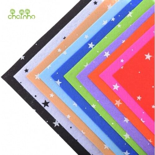 Printed Felt Non Woven Fabric 1mm Thickness Polyester Cloth For Sewing Dolls Crafts Home Decoration Pattern Bundle 10pcs15x15cm