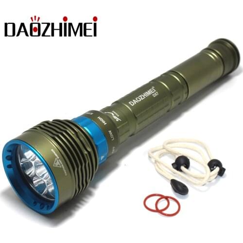 8000LM XML-T6 L2 LED Yellow/White Light Scuba Diving Flashlight Underwater 26650 High Power Torch Spearfishing Waterproof Light
