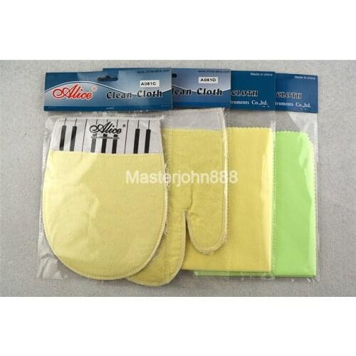 Alice Guitar Bass Piano Instrument Cleaning Cloth Polish Fiber Cloth Glove 4 Types Free Shipping