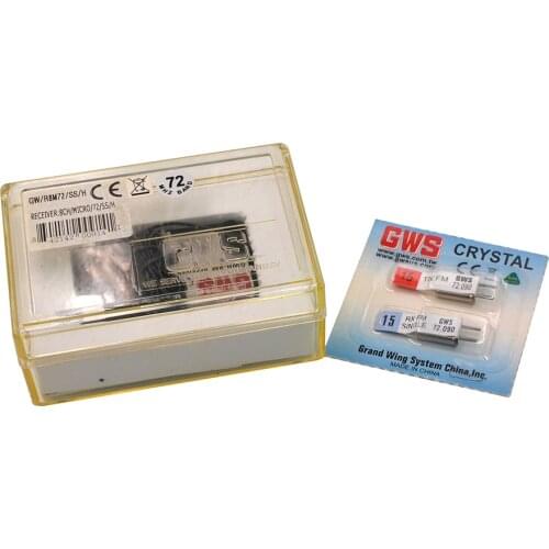 GWS R8M/ 72MHz / SS/ H 8Ch FM Receiver with TX/RX Crystal for Futaba JR PPM System