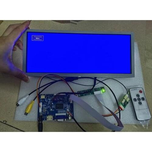 Yqwsyxl Control Board Monitor Kit for 12.3" inch LQ123K1LG03 1280x480 HDMI+VGA 2AV LCD LED screen Controller Board Driver