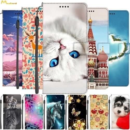 Magnetic Leather Case For OPPO F12 Wallet Phone Cover Rose Dog Cat Kids Holster For OPPO A74 A94 Case Protective Bags F 12 A 74