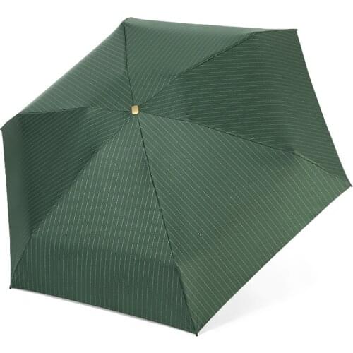 Mini pocket small fresh stripe flat umbrella rain gear folding UV protection mens umbrella folding womens umbrel S504