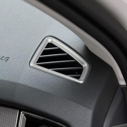 2PCS Matte Silver ABS Chrome Car Air Conditioner Vent Outlet Cover Trim Molding For Skoda Kodiaq 2017 Car Styling Accessories
