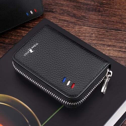Men Wallet Leather Wallet New top layer cowhand wallet women short zip zero wallet men real pickup bag WILLIAMPOLO