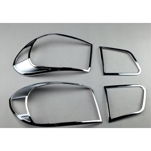 For Volkswagen Tiguan 2013 2014 2015 SUV ABS Chrome Tail Light Cover Trim Rear Light Decoration Protector Bezel Accessories