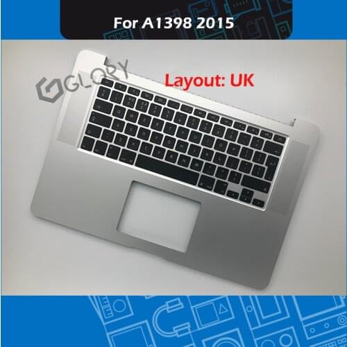 Laptop A1398 Topcase with UK Keyboard For Macbook Pro Retina 15" A1398 Top case Palmrest Replacement Mid 2015 EMC 2909 2910