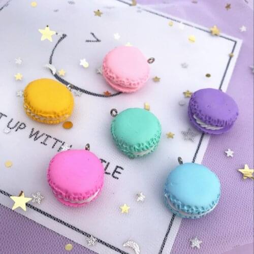 ZALEBABA 20mm NEW resin Soft pottery macaron pendant resin DIY decoration Earrings necklace DIY 10 PCs