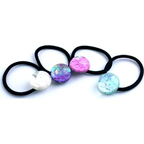 New style headband small fresh sequins hair ring / resin round personality hair rope rubber band hair accessorie F04