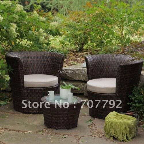 New design synthetic rattan modern All-Weather Wicker Balcony Chat Set