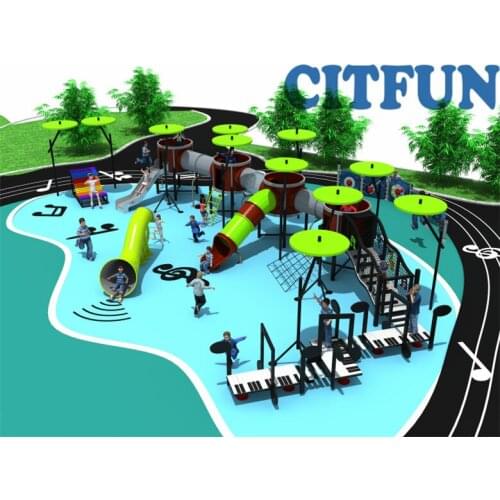 New style Fantastic Concert World outdoor playground, Good quality paly slide for school/park/community OP18-004A