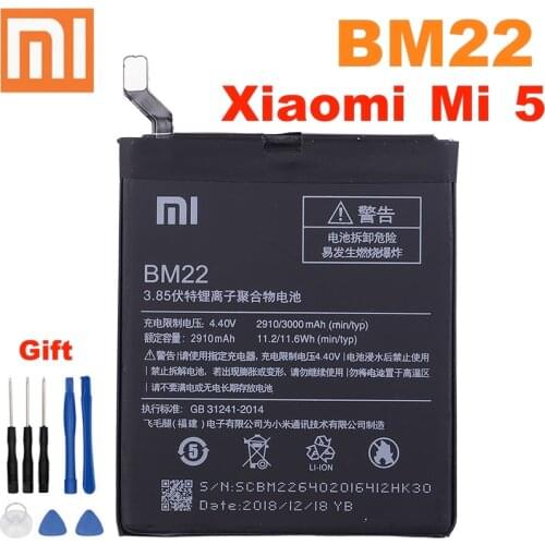 Xiao Mi Original Phone Battery BM22 for Xiaomi Mi 5 Mi5 M5 3000mAh High Quality Replacement Battery Free Tools