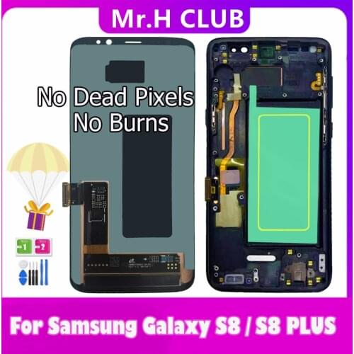 S8 Oiginal AMOLED Screen For SAMSUNG Galaxy S8 G950 G950F LCD S8 Plus LCD G955 G955F Display Touch Screen Asuch Screen Assembly