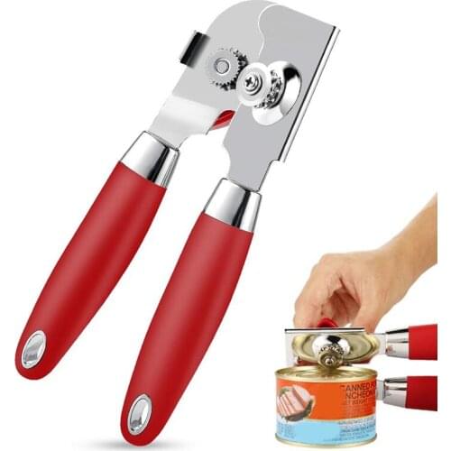 Can Opener Manual, Food Grade Stainless Steel Heavy Duty Opener with Smooth Edge, Safe and Efficient Opening