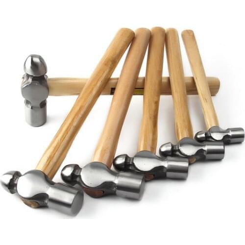 High-carbon Steel Round Hammer Ball Pein Nipple Hammer Hardware Tool Household Hammer with Wood Handle 0.5P 1P 1.5P 2P 2.5P 3P