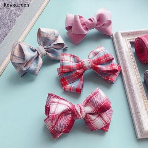 Kewgarden Plaid Layering Cloth Fabric Ribbons DIY Hair Bow tie Brooch Sewing Accessories Handmade Tape 1.5" 40mm 10 Meters