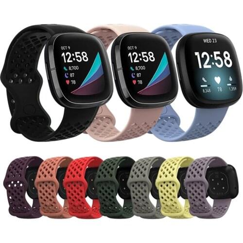 L / S silicone watchband For Fitbit versa 3 sports breathable bracelet band for fitbit sense / versa3 Wrist strap