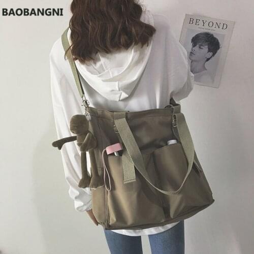 Waterproof Oxford Large Capacity Canvas Girl Shoulder Hand Bucket Bag Basket Female Crossbody Bags For Women Casual Tote Purses