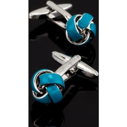 XK427 High quality French Cufflinks Blue twist twist Cufflinks other men shirt wedding accessories glazed craft style