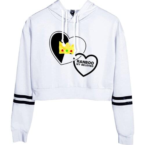 WAWNI Ranboo Waist Cap Sexy Hoodie Harajuku Clothes Cosplay Print Pullover New Fashion Sweatshirt Unique Trend Crop Tops 2021