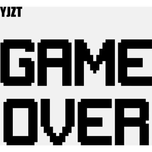 YJZT 13.6CM*9.5CM Interesting Words Game Over Vinyl Black /Silver Car Sticker C22-0367