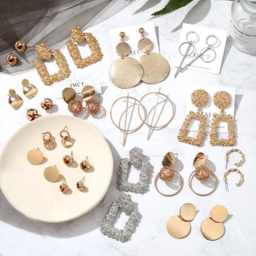 New Fashion Statement Earrings 2019 Big Geometric Earrings for Women Hanging Dangle Earrings Drop Earring Modern Jewelry