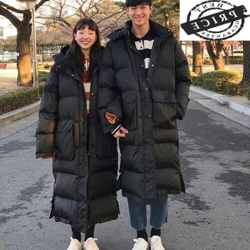 Size Winter Plus Womens Jacket Mens Winter Down Jacket Hooded Thick Warm Puffer X-Long Duck Down Coat Female Male Y12a1
