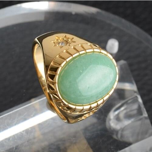 Stars and moon Rose Gold Color Agate CZ Stone Rings Oval Drop Shipping for Women Gift Finger Party Rings Gift Wholesale