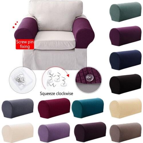New Style 1 Pair Removable Arm Stretch Sofa Couch Chair Protector Armchair Covers Armrest Sofa Cover Solid Couch Cover#9*1