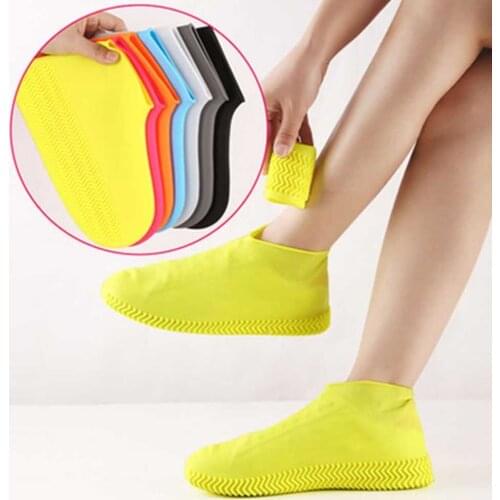 1 Pair Waterproof Silicone Shoe Cover Recyclable Boot Cover Protector Rain Shoe Cover For Outdoor Cycling Rainy Supplies