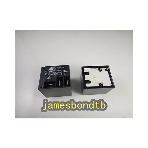 10pcs T91 SLC-12VDC-SL-C 5pin Black Electrical PCB Power Relay 30A 250VAC