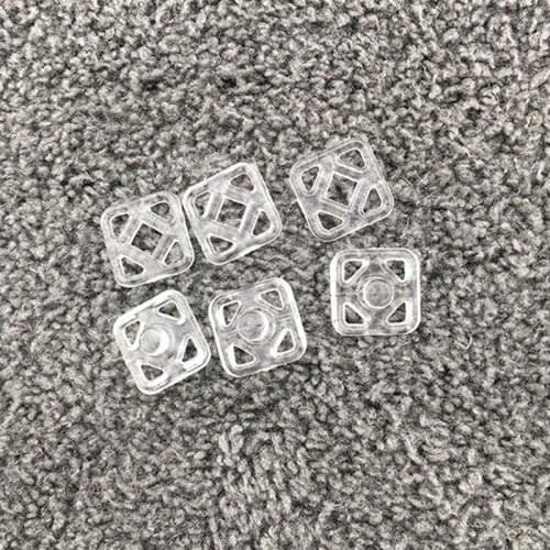 100sets 7mm Clear Plastic Mini Square Snap Buttons Fasteners For Doll Clothes Accessories Bib Diaper Scarves