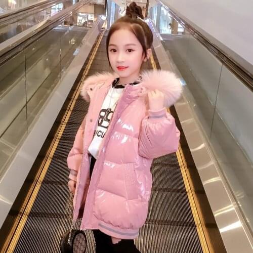 2020 Autumn Winter Girls Down Cotton Parkas Kids Girl Thicken Warm Jackets Children Fashion Hooded Outerwear for Baby Girls W590