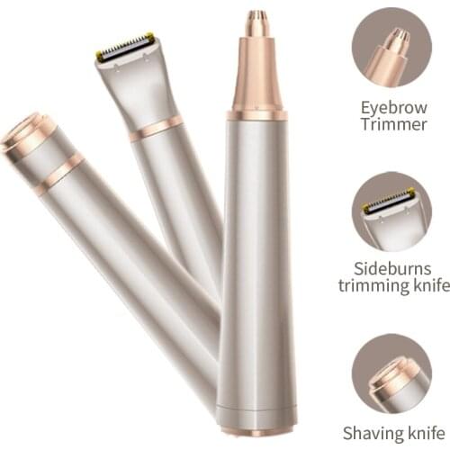 3 in 1 Electric Eyebrow Trimmer Lady Shaver No Pain Woman Hair Removal Kit Female Epilator Armpit Bikini Leg Hair Shaving Razor