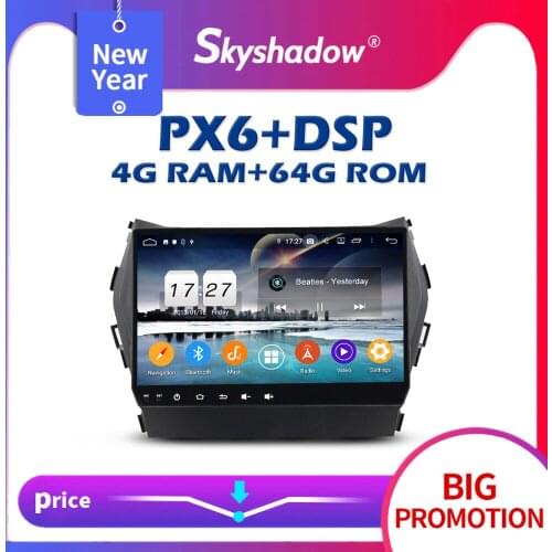 720P PX6 DSP Android 10 4GB + 64GB Car DVD Player GPS RDS Radio wifi Bluetooth 5.0 For Hyundai IX45 Santa Fe 2013 2014 2015 2016