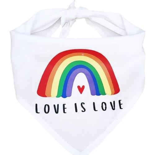 Rainbow Printed Dog Bandana Small Dog Cat Puppy Bandanas Scarf Polyester Washable Bow ties Dogs Bibs Summer Dog Pet Accessories